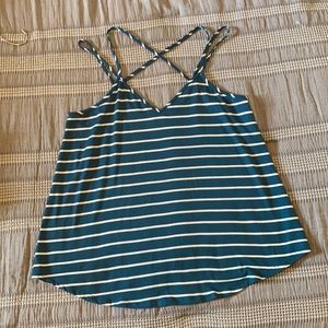 Teal striped tank